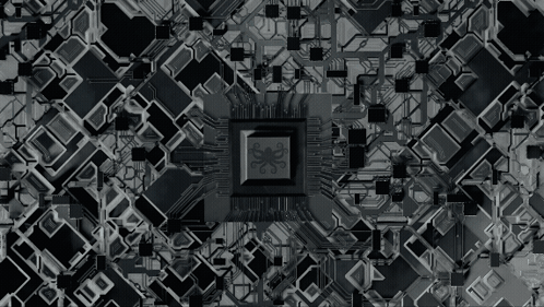 Computer Chip With Octopus on Circuit Board