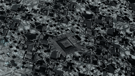 Computer Circuit Board With Square GIF