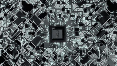 Computer Circuit Board With Square