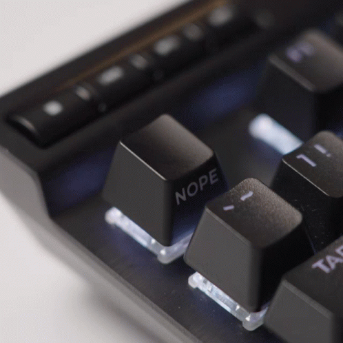 Computer Keyboard With Nope Key GIF