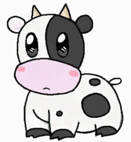 Computer Monitor With Cow and Pixelmoo
