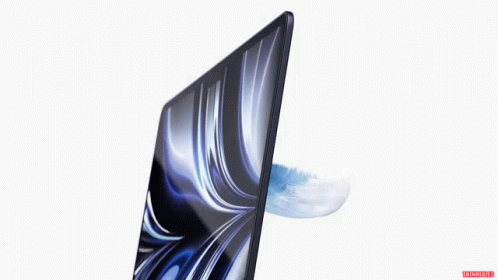 Computer Monitor With Feather In Corner GIF