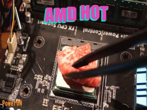 Computer Motherboard Saying AMD Hot