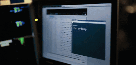 Computer Screen Saying Fist My Bump