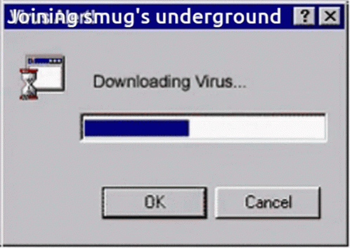 Computer Screen Saying Joining A Mug's Underground GIF