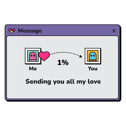 Computer Screen Sending Love Message