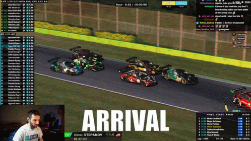 Computer Screen Shows Race With Arrival