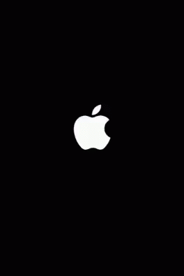 Computer Screen With Glitch Effect and Apple Logo
