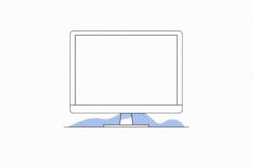 Computer Screen With Magnifying Glass Pointing At Button GIF