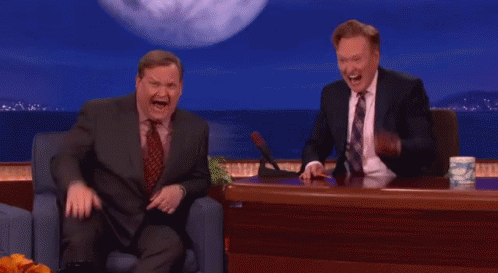 Conan O'brien And Andy Richter Knee Slap GIF