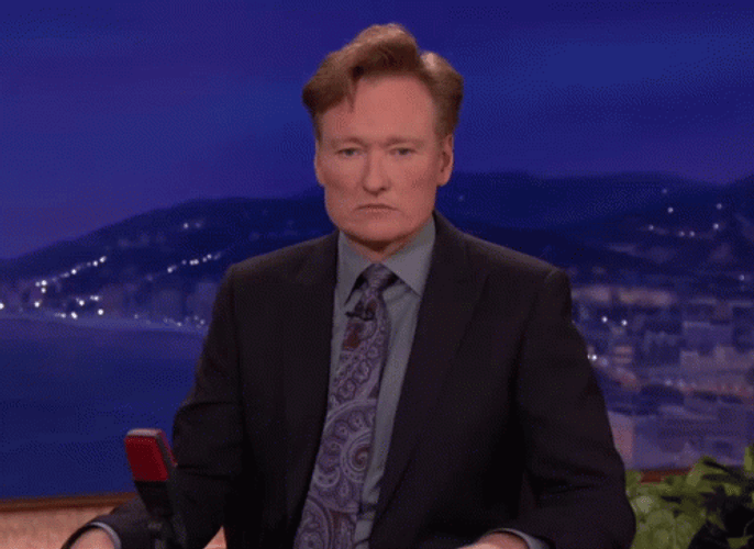 Conan O'Brien Zoned Out In Fear GIF