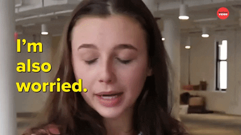 Concerned Emma Chamberlain Good Luck GIF