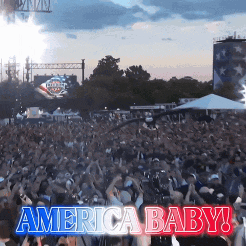 Concert Crowd America Baby Red White Blue