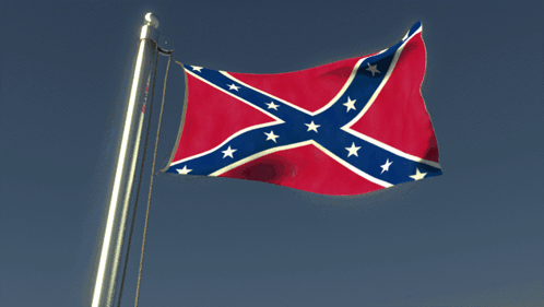 Confederate Flag Flying in Wind