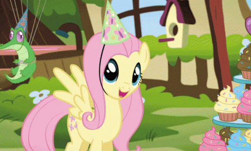 Confetti Cannon Fluttershy GIF