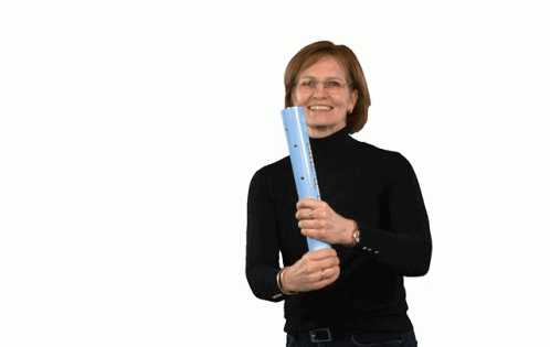 Confetti Cannon Happy Woman GIF