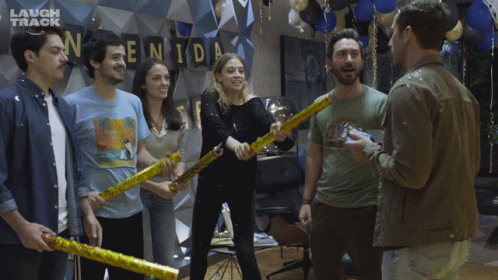 Confetti Cannon Hit The Boy GIF