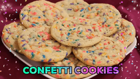 Confetti Falling On Cookies GIF
