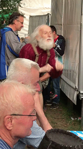 Confident Old Man Bad Dancing On The Street GIF