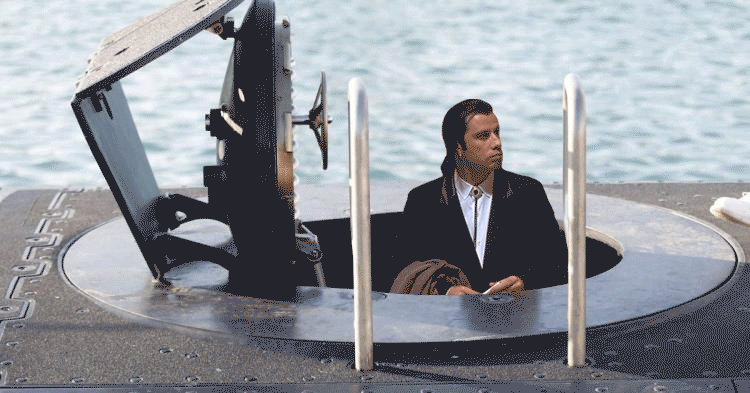 Confused Actor John Travolta Inside The Machine GIF