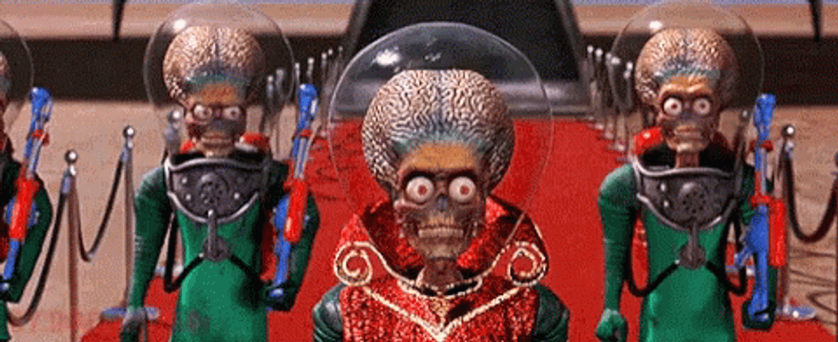 Confused Aliens Mars Attacks GIF