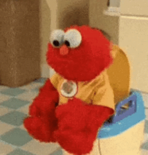 Confused Elmo Toilet Question Marks GIF