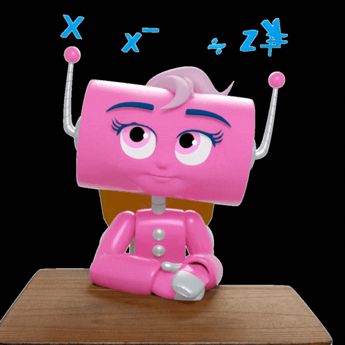 Confused Look Pink Robot GIF