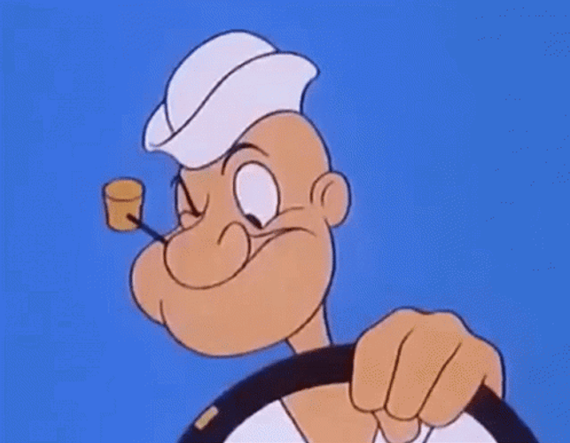 Confused Popeye Turning Look GIF