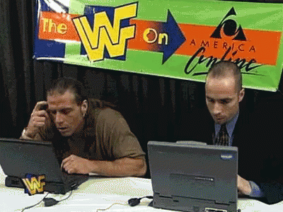 Confused Shawn Michaels Using Laptop GIF