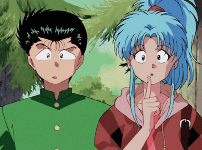 Confused Yuzuke And Botan Yu Yu Hakusho GIF
