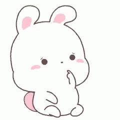 Animated White Bunny Confusion GIF