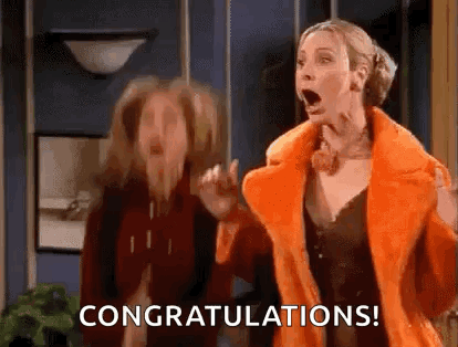 Congrats Rachel Green Phoebe Buffay Rejoicing Meme GIF