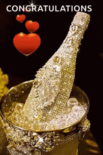 Congratulations Animated Golden Wine GIF
