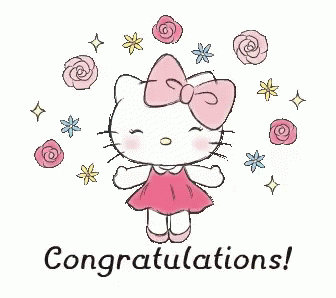 Congratulations Animated Hello Kitty GIF