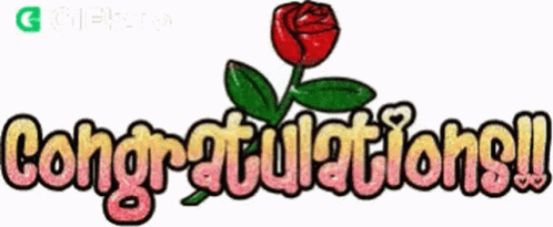 Congratulations With Animated Red Rose GIF