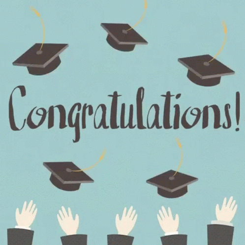 Congratulations Animated Graduation Flying Cap GIF