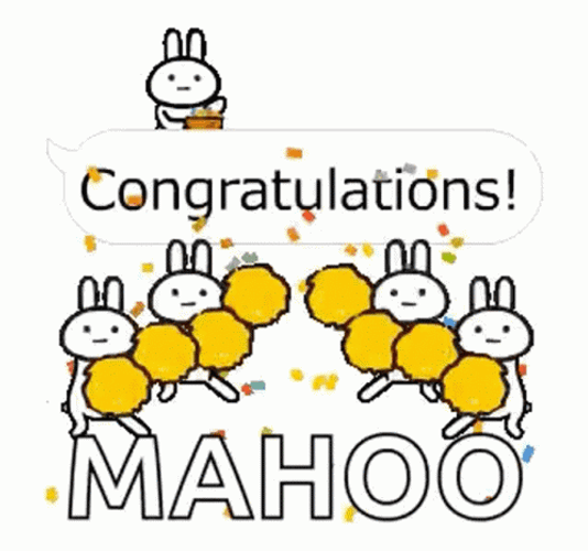 Congratulations Animated Cheering Bunnies GIF
