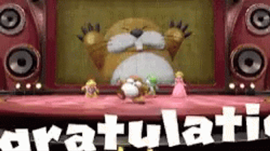 Congratulations Animated Fireworks Monty Mole GIF