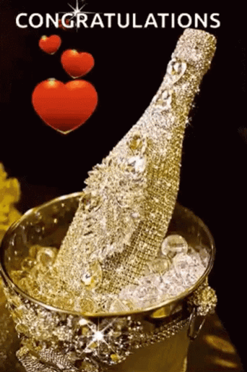 Congratulations Animated Golden Wine GIF