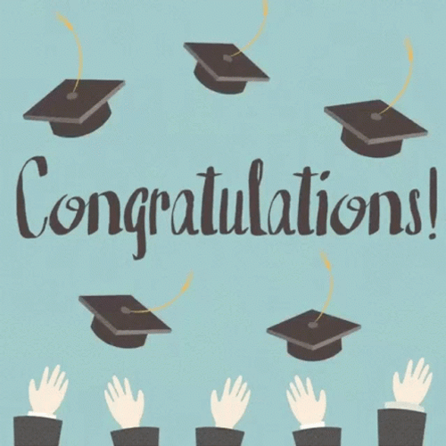 Congratulations Animated Graduation Flying Cap GIF