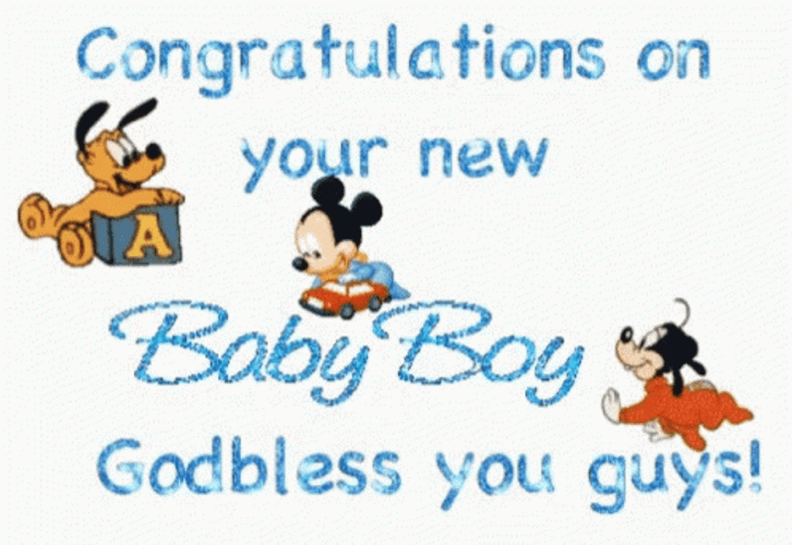 Congratulations Baby Boy Mickey Mouse GIF