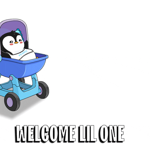 Congratulations Baby Penguin On Stroller GIF