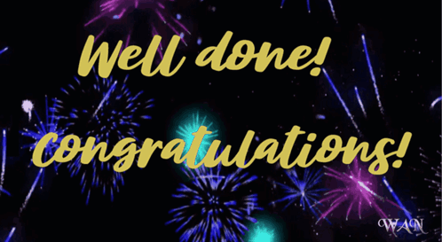 Congratulations Card With Fireworks