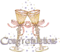 Congratulations Card With Wine Glasses