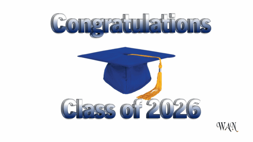 Congratulations Class Of 2026 With Blue Cap GIF