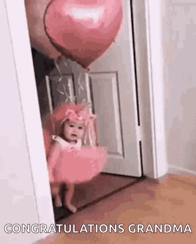 Congratulations Floating Baby Girl GIF