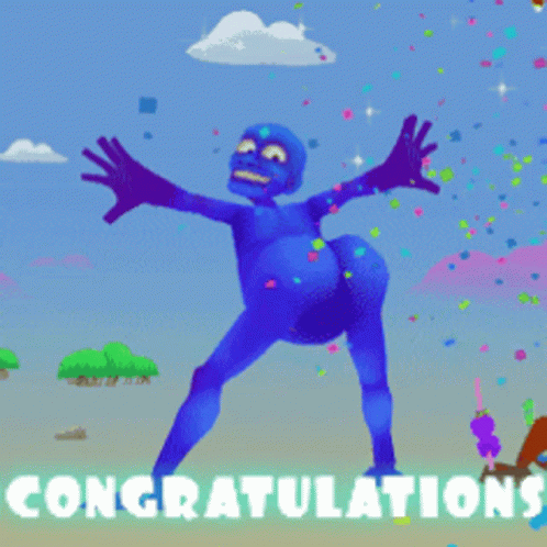 Congratulations Funny Cartoon Butt Confetti GIF