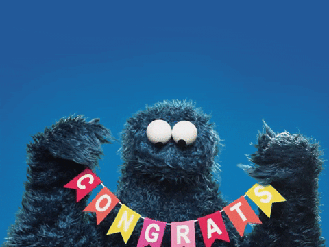 Congratulations Funny Cookie Monster Sesame Street GIF