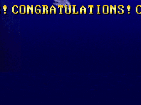 Congratulations Funny Flying Pixelated Fish GIF