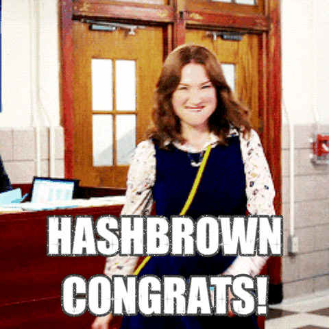 Congratulations Funny Hash Brown Fist Pump GIF